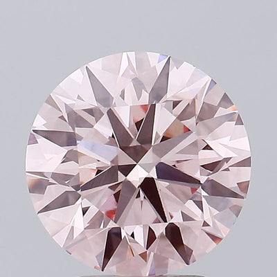 3.70 carat fancy intense pink round lab grown diamond VS1 clarity