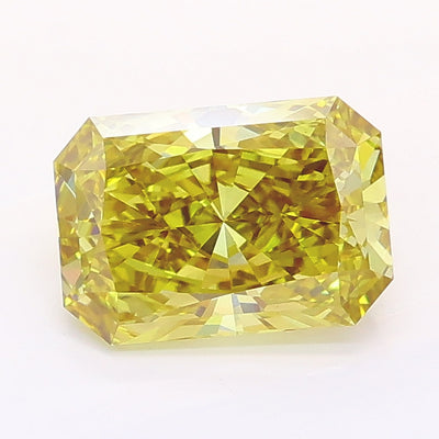 1.56 carat fancy intense yellow radiant lab grown diamond VS1 clarity