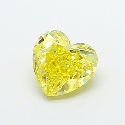 2.71 carat fancy vivid yellow heart lab grown diamond VS1 clarity