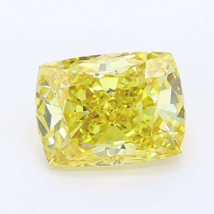 1.81 carat fancy intense yellow cushion lab grown diamond VS1 clarity