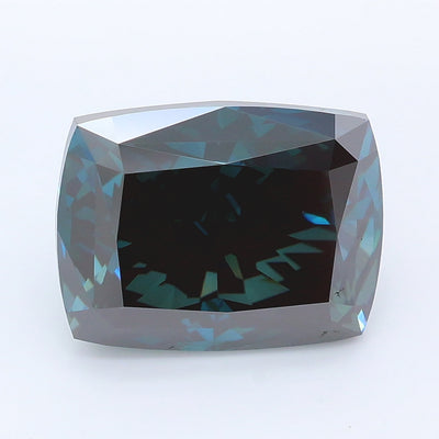 5.71 carat fancy deep blue cushion lab grown diamond VS1 clarity