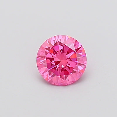 0.48 carat fancy vivid pink round lab grown diamond VS1 clarity