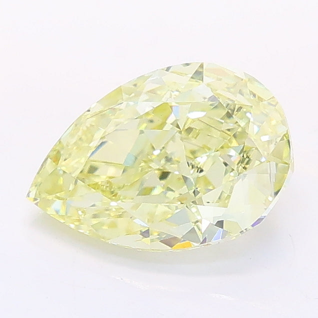 1.51 carat fancy light yellow pear lab grown diamond VS1 clarity