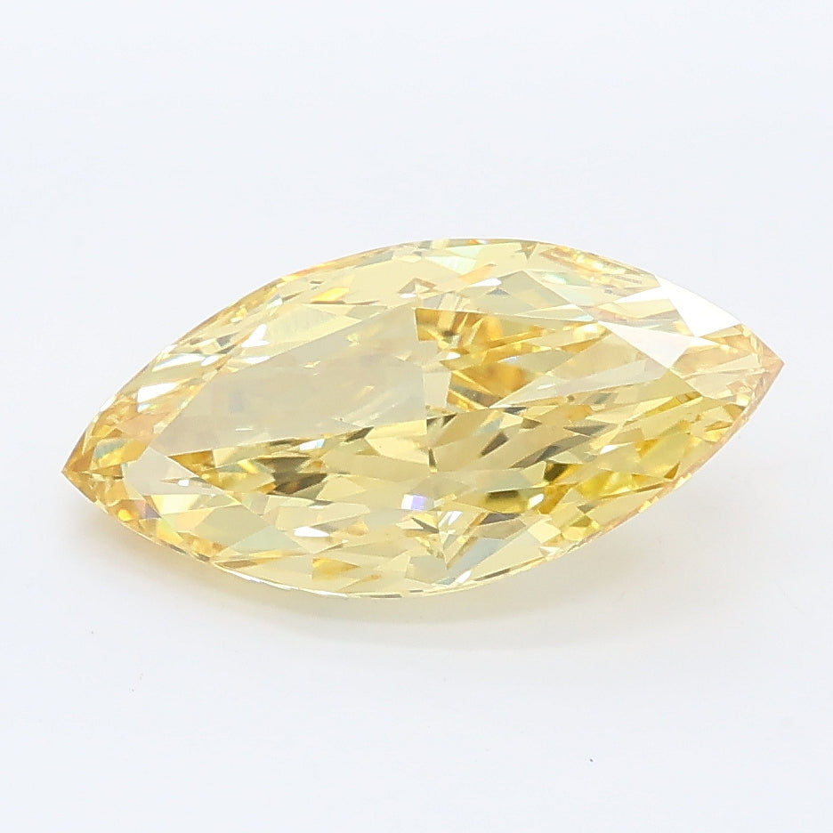 2.50 carat fancy intense yellow marquise lab grown diamond VVS2 clarity