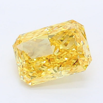 1.01 carat fancy vivid yellow radiant lab grown diamond VS1 clarity
