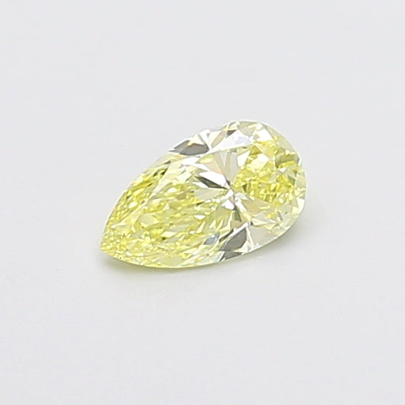 0.39 carat fancy yellow pear lab grown diamond VVS2 clarity