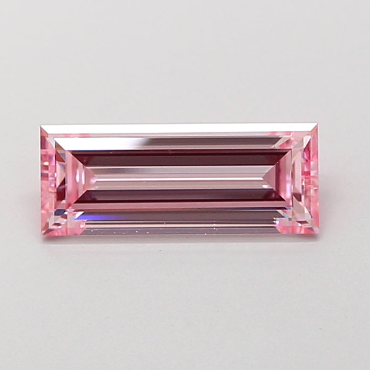 1.24 carat fancy intense pink baguette lab grown diamond VS1 clarity