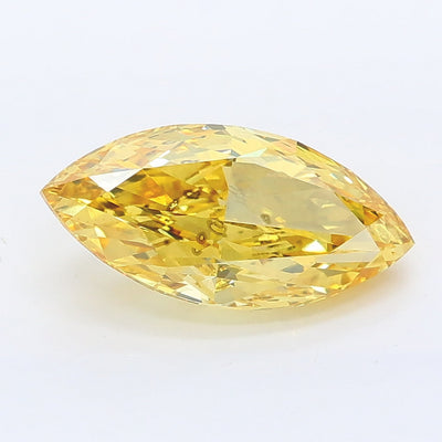 2.01 carat fancy vivid yellow marquise lab grown diamond SI2 clarity