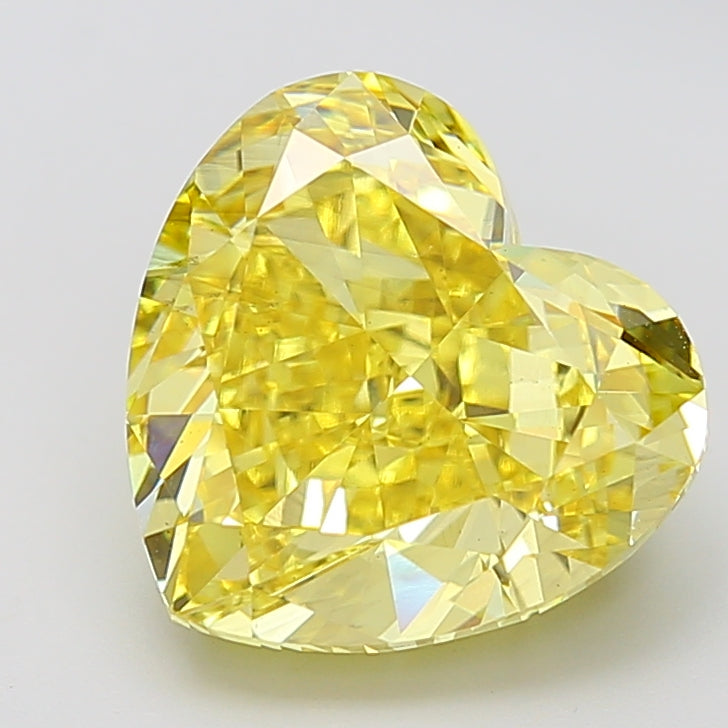 8.04 carat fancy vivid yellow heart lab grown diamond VS2 clarity
