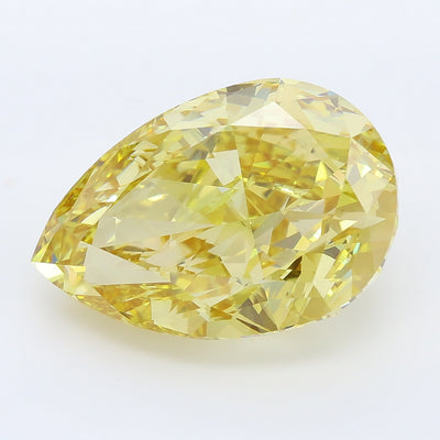 11.21 carat fancy intense yellow pear lab grown diamond VVS2 clarity