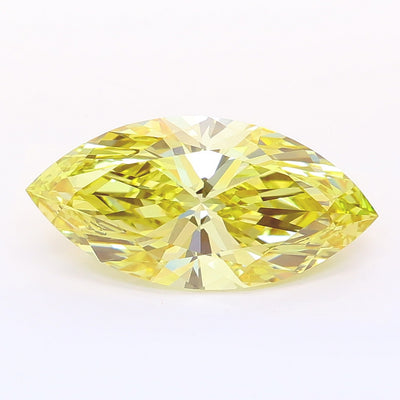 2.54 carat fancy intense yellow marquise lab grown diamond VS1 clarity
