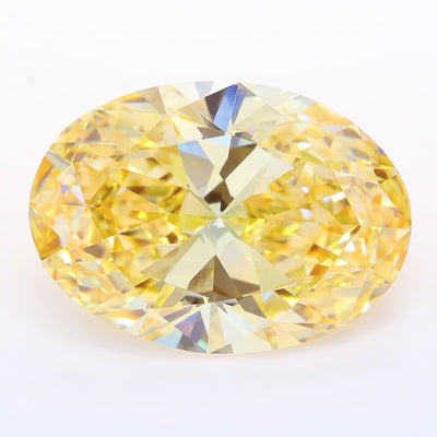 11.03 carat fancy light brownish yellow oval lab grown diamond VS1 clarity