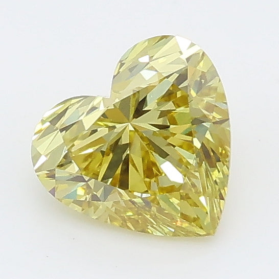 1.00 carat fancy intense yellow heart lab grown diamond VVS2 clarity