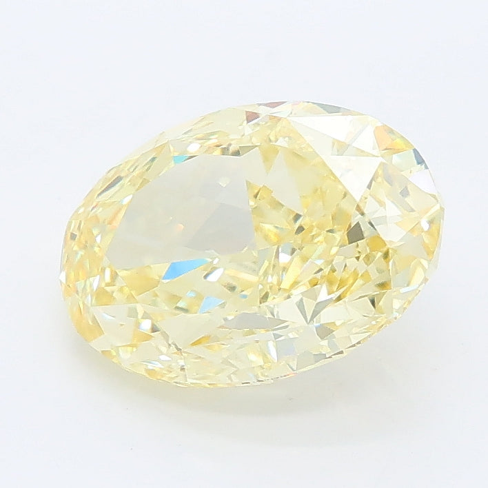 2.41 carat fancy intense yellow oval lab grown diamond VS1 clarity