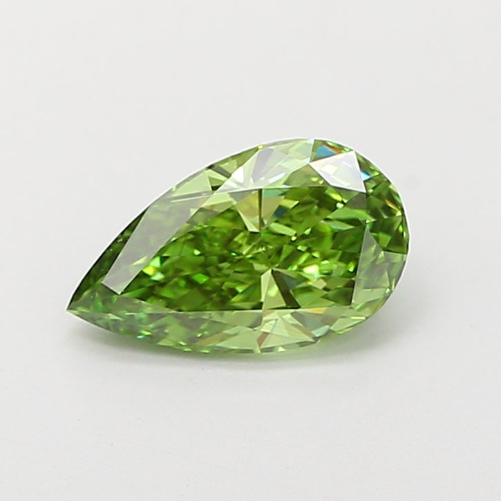 1.06 carat fancy vivid green pear lab grown diamond VS1 clarity