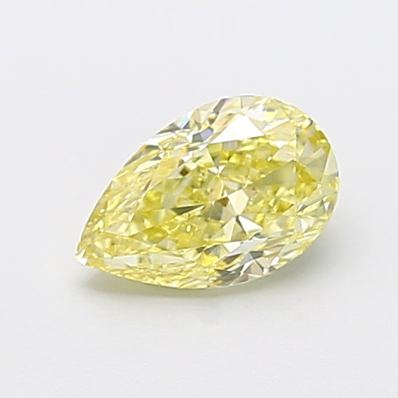 1.08 carat fancy yellow pear lab grown diamond VVS2 clarity