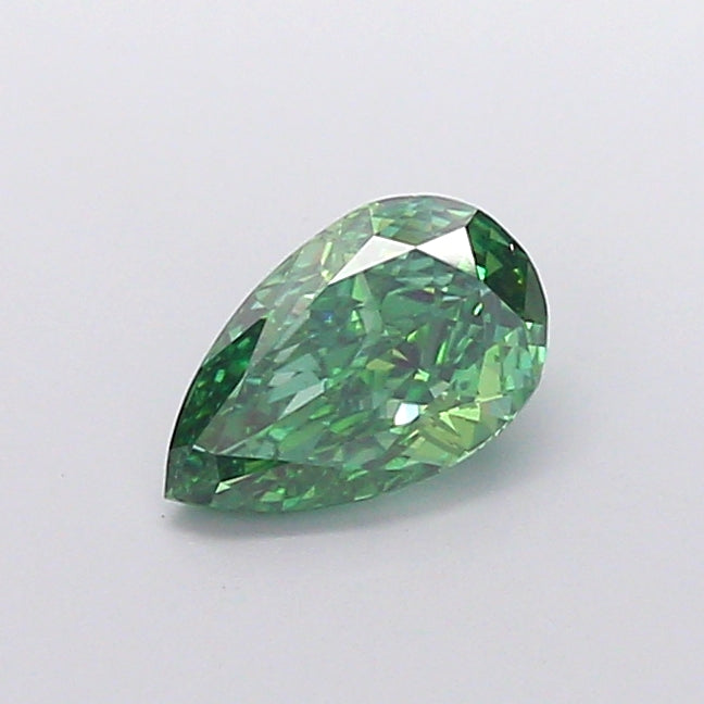 1.11 carat fancy vivid green pear lab grown diamond VS1 clarity