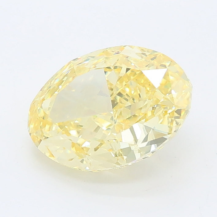 2.23 carat fancy vivid yellow oval lab grown diamond VS1 clarity