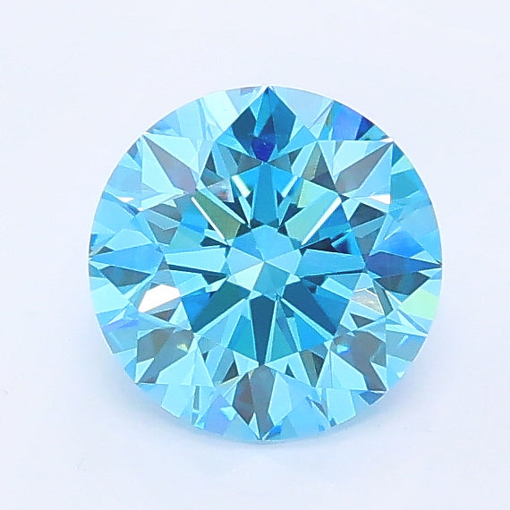 1.02 carat fancy vivid blue round lab grown diamond VVS2 clarity