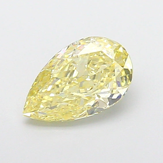 1.08 carat fancy yellow pear lab grown diamond VVS2 clarity