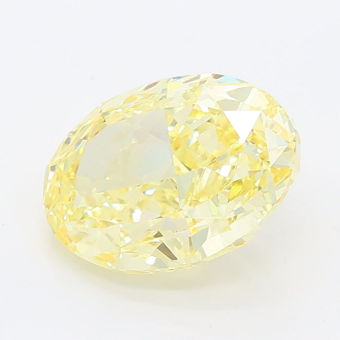 2.16 carat fancy intense yellow oval lab grown diamond VVS2 clarity