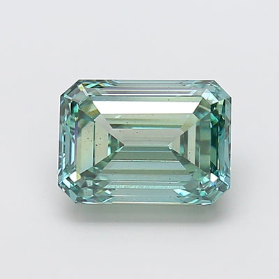 3.02 carat fancy vivid blue green emerald lab grown diamond VS2 clarity