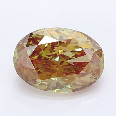 1.10 carat fancy intense green oval lab grown diamond VS1 clarity