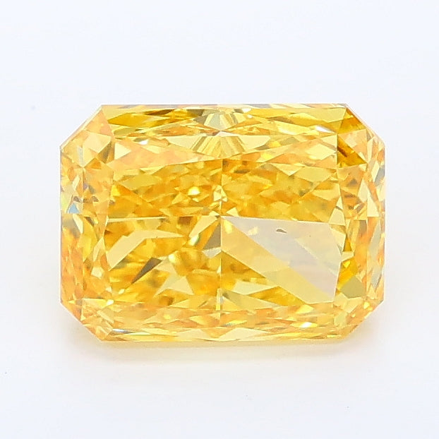 1.51 carat fancy vivid yellow radiant lab grown diamond VS2 clarity