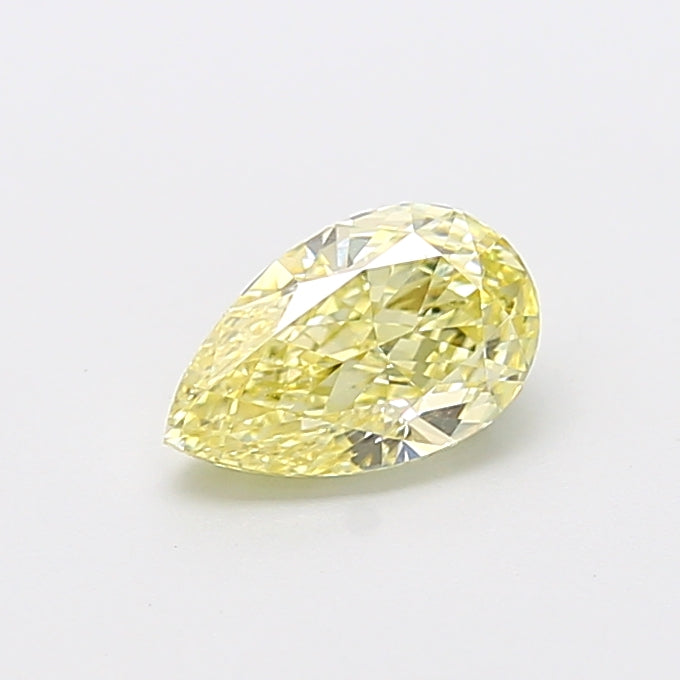 1.13 carat fancy yellow pear lab grown diamond VVS2 clarity