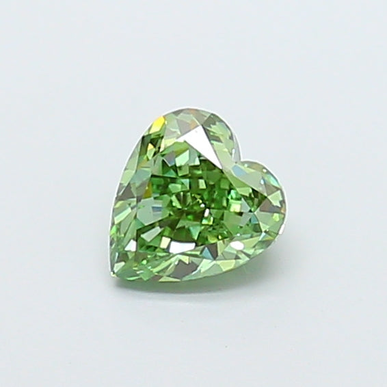 1.01 carat fancy vivid green heart lab grown diamond VS1 clarity