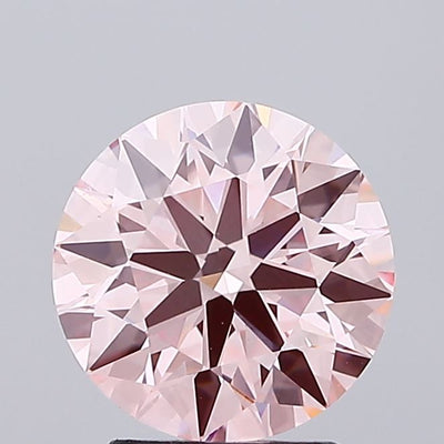 2.52 carat fancy vivid pink round lab grown diamond VS1 clarity