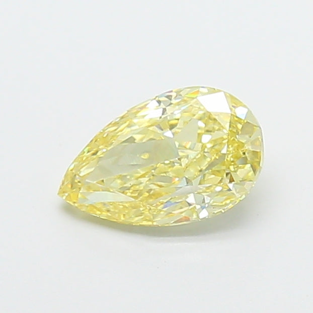 1.21 carat fancy yellow pear lab grown diamond VVS2 clarity