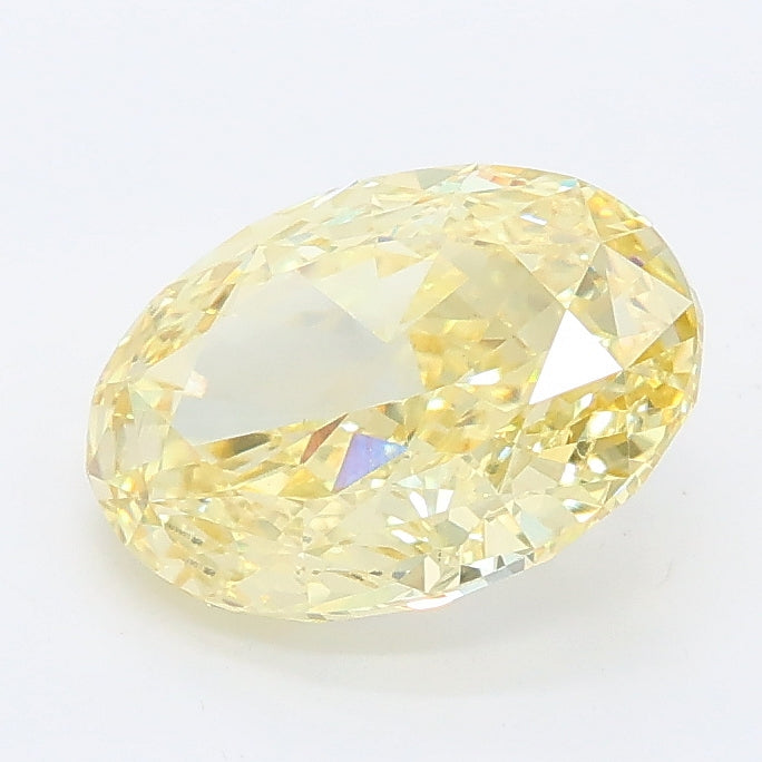 2.08 carat fancy intense yellow oval lab grown diamond VS1 clarity
