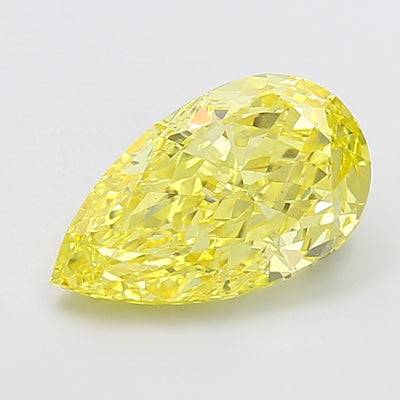 4.00 carat fancy intense yellow pear lab grown diamond VS1 clarity