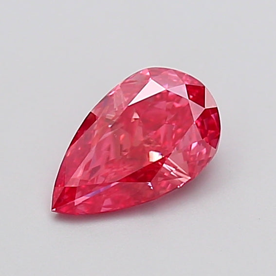 0.95 carat fancy vivid pink pear lab grown diamond VVS2 clarity