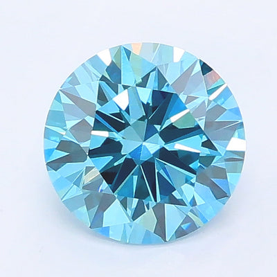 1.12 carat fancy vivid blue round lab grown diamond VS1 clarity