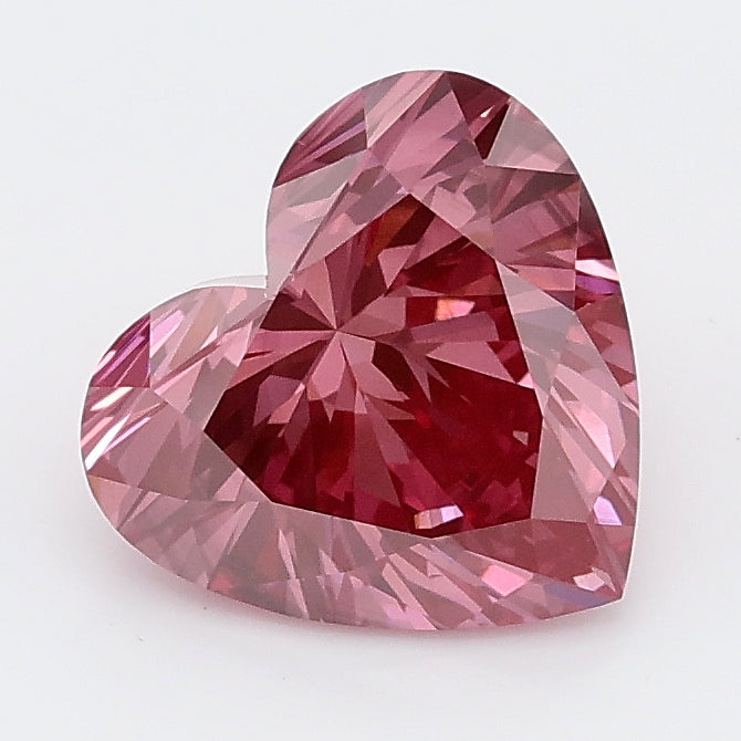2.00 carat fancy vivid pink heart lab grown diamond SI1 clarity