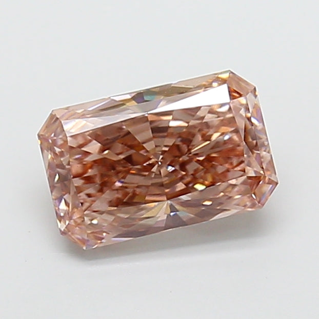 2.63 carat fancy pinkish brown radiant lab grown diamond VS1 clarity