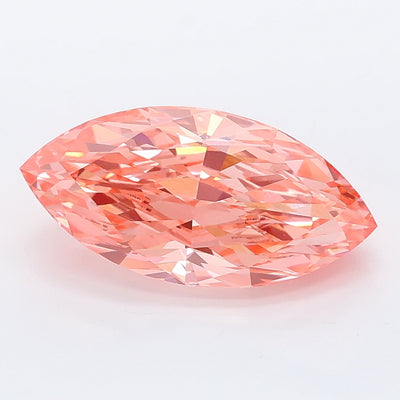 3.05 carat fancy vivid pink marquise lab grown diamond VVS2 clarity