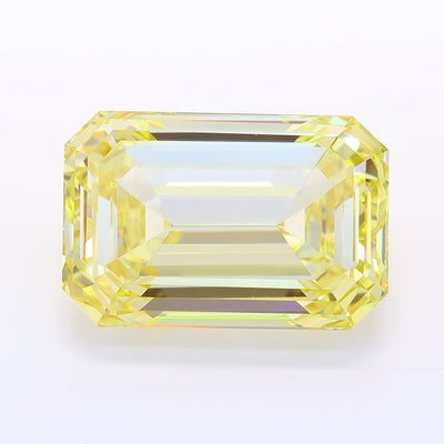 12.51 carat fancy yellow emerald lab grown diamond VVS2 clarity