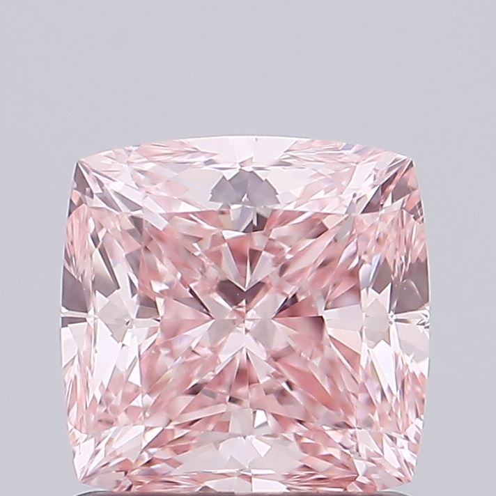 0.92 carat fancy intense pink cushion lab grown diamond VVS2 clarity