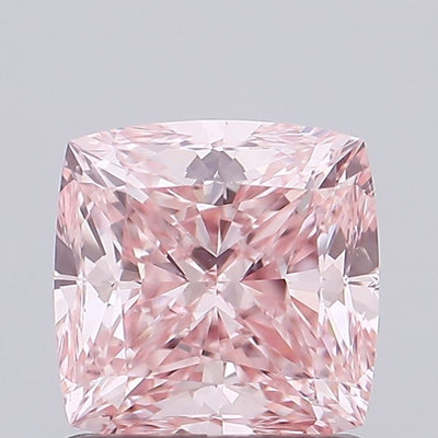 0.92 carat fancy intense pink cushion lab grown diamond VVS2 clarity