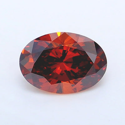 1.07 carat fancy intense brownish orange oval lab grown diamond SI1 clarity