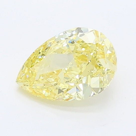 0.77 carat fancy yellow pear lab grown diamond VS1 clarity