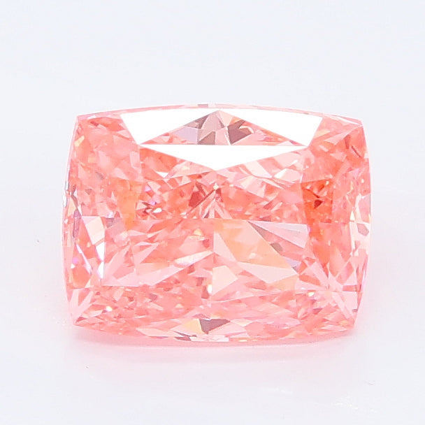 1.41 carat fancy vivid pink cushion lab grown diamond VVS2 clarity