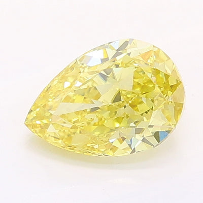 1.00 carat fancy intense yellow pear lab grown diamond VS2 clarity