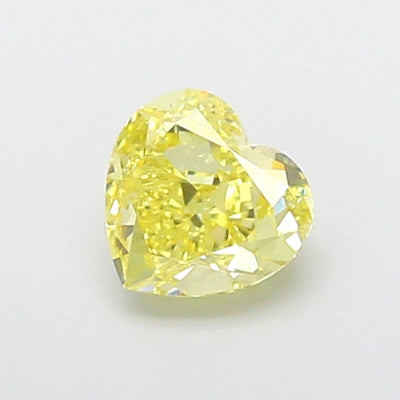 1.05 carat fancy intense yellow heart lab grown diamond VVS2 clarity