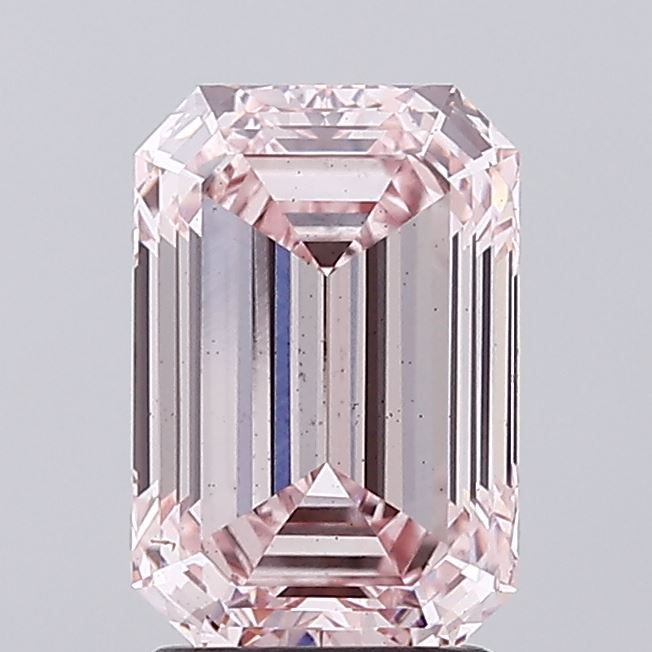 2.57 carat fancy intense pink emerald lab grown diamond VS2 clarity