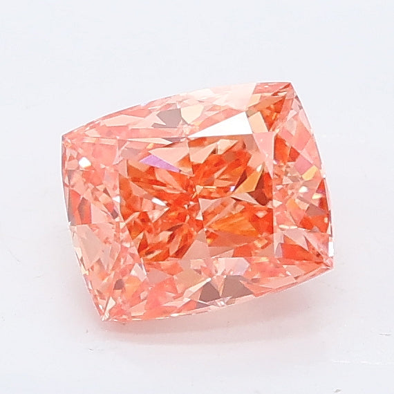 1.03 carat fancy vivid pink cushion lab grown diamond VS1 clarity