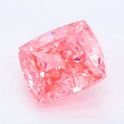 1.17 carat fancy vivid pink cushion lab grown diamond VVS2 clarity